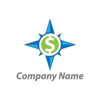 Dollar finance logo design. Money business direction compass concept sign. Investment icon symbol. Vector illustration.