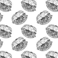 Shawarma Kebab pattern fast food. Seamless pattern. vector