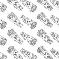 Shawarma Kebab pattern fast food. Seamless pattern. vector
