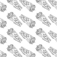 Shawarma Kebab pattern fast food. Seamless pattern. vector