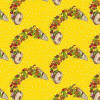 Shawarma Kebab pattern fast food. Seamless pattern. vector