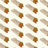 Shawarma Kebab pattern fast food. Seamless pattern. vector