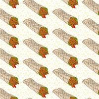 Shawarma Kebab pattern fast food. Seamless pattern. vector