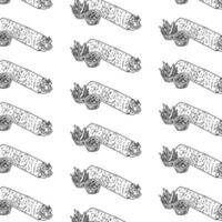 Shawarma Kebab pattern fast food. Seamless pattern. vector