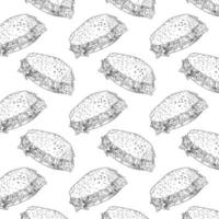 Shawarma Kebab pattern fast food. Seamless pattern. vector