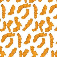 Chicken Fried Crispy Seamless Pattern. vector