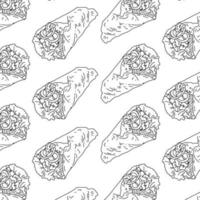 Shawarma Kebab pattern fast food. Seamless pattern. vector