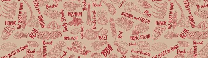 Meat seamless pattern. Vector. vector