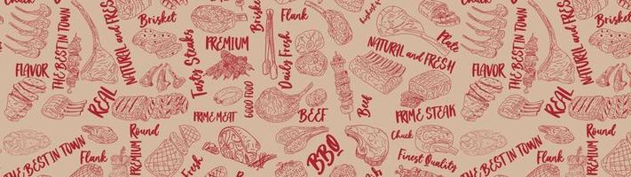 Meat seamless pattern. Vector. vector