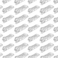 Shawarma Kebab pattern fast food. Seamless pattern. vector