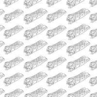 Shawarma Kebab pattern fast food. Seamless pattern. vector