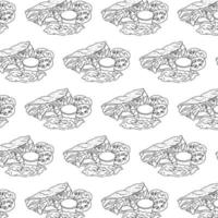 Shawarma Kebab pattern fast food. Seamless pattern. vector