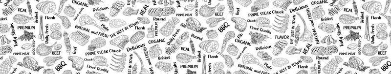 Meat seamless pattern. Vector. vector