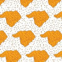 Chicken Fried Crispy Seamless Pattern. vector