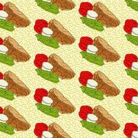 Shawarma Kebab pattern fast food. Seamless pattern. vector