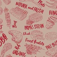 Meat seamless pattern. Vector. vector