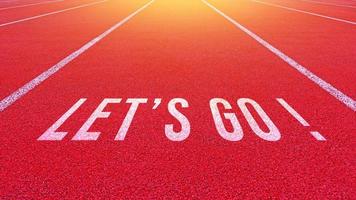 Word go written on an athletics track for business planning strategies and challenges or career path opportunities and change, road to success concept photo