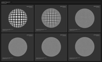 Set of circle dots sphere design template set. Modern digital globe graphic vector. vector