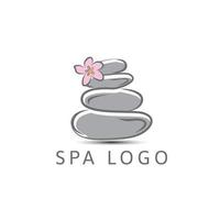 Vector wellness and spa center logo with abstract stylized stone isolated on white background