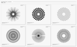 Modern rounded line circle logo design template. Spark blend lines abstract vector set.