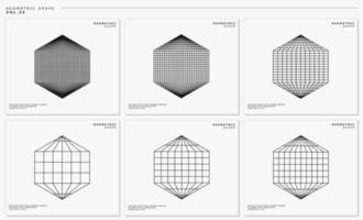 resumen hexagonal línea cuadrícula logo diseño colocar. moderno hexágono mezcla línea gráfico modelo. vector