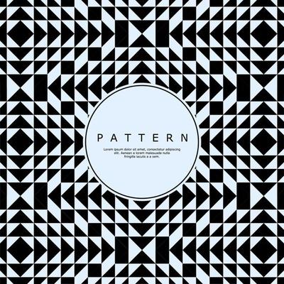 Modern minimalist black square triangle abstract seamless pattern design vector