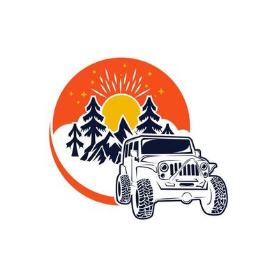 Off Road Auto Logo Emblem Vektor Illustration Outdoor Extreme