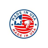 Made In USA logo for use on product packaging and corporate advertising. Unlimited use per brand, including multiple products with same brand name. vector