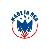 Made In USA logo for use on product packaging and corporate advertising. Unlimited use per brand, including multiple products with same brand name. vector