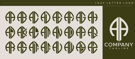 Modern line leaf letter A logo design. Abstract leaf AA A letter logo vector. vector