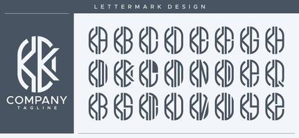 Abstract tube letter K logo design. Modern line capsule KK K letter logo vector template.