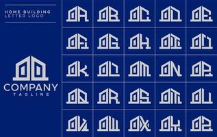 minimalista hogar letra o logo diseño modelo colocar. casa oo o letra logo vector recopilación.