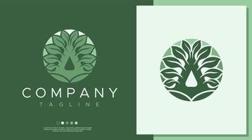 Circle leaf A letter logo design template. Natural letter A logo vector. vector