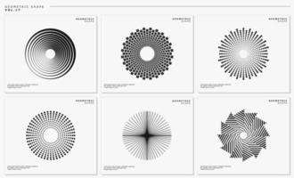 Modern circle line motions logo design template set. Abstract sphere graphic set. vector