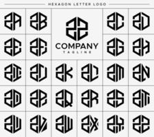 Modern hexagon Z letter logo design vector set. Hexagonal ZZ Z logo graphic template.