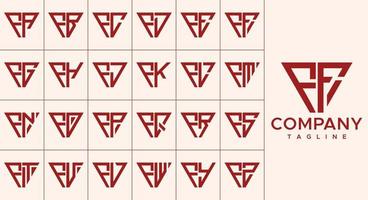 conjunto de moderno línea triángulo letra F logo diseño. resumen F inicial carta. vector