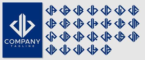 Luxury Square letter V logo design template. Modern line VV V letter logo vector. vector