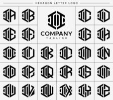 Modern hexagon I letter logo design vector set. Hexagonal II I logo graphic template.