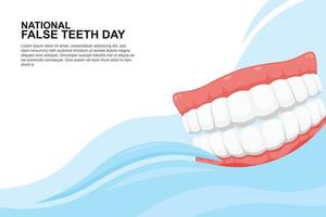 National False Teeth Day background. vector