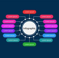 Infographic template 14 points vector