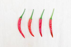 fresh red hot chilli peppers with spicy on the wooden photo