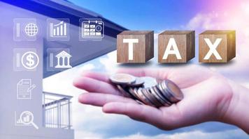 Houses of taxes. Real estate tax. Taxation on purchase or sale of home, Maintenance of housing and land, Tax interest, Fees and duties, Rental business, Return on investment. Taxes relief photo