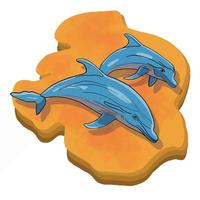 el dos delfines vector