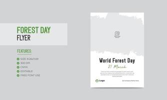 World forest day flyer template nature forest poster design vector