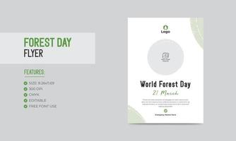 World forest day flyer template nature forest poster design vector