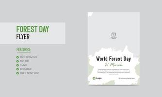 World forest day flyer template nature forest poster design vector