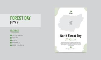 World forest day flyer template nature forest poster design vector