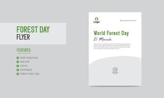 World forest day flyer template nature forest poster design vector