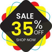 35 percent off, Discount stickers set for shop, Free Vector