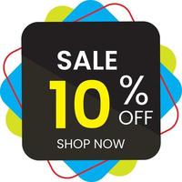 10 percent off, Discount stickers set for shop, Free Vector